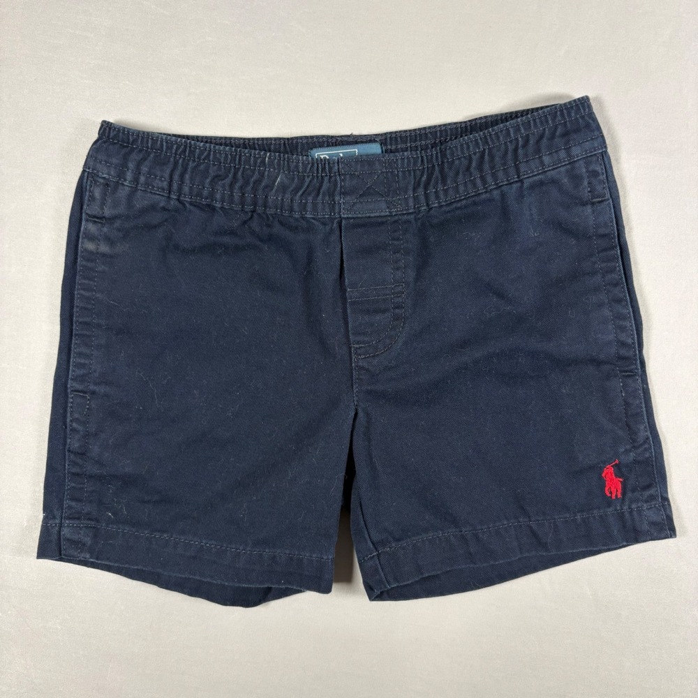 Polo Ralph Lauren Toddler Boys Chino Shorts 3T Navy Blue Elastic Waist Cotton
